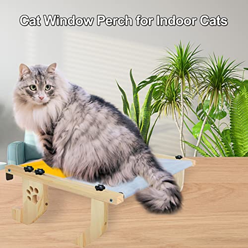 Cat Window Perch, Lemcrvas Window Sill Cat Shelf For Large Cats, Sturdy Cat Window Seat For Indoor Cat, Adjustable Durable Window Cat Bed For Windowsill, Bedside, Drawer, Cabinet(20.5" X 14.5") #TOP6