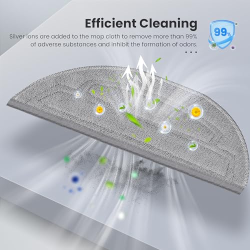 Image of 12 Pack Mop Pads Refills for Roborock S8 MaxV Ultra / S8 Max Ultra Robot Vacuum, 6 Pack Mop Cloth with Dual Sonic Vibrations Modules, 6 Pack Edge Mop Pads Accessories