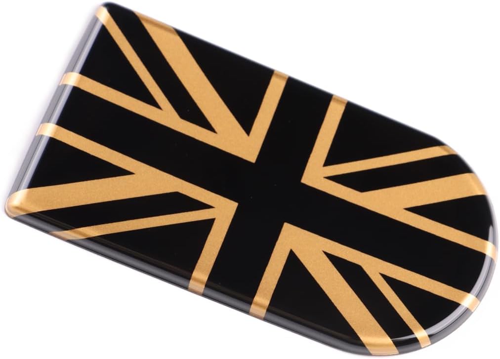 KUNGKIC Glove Box Decals Stickers For 2025 Mini Countryman U25 2024 Cooper S F55 F56 F57 ABS Sticker Car Interior Accessories (Gold Flag)