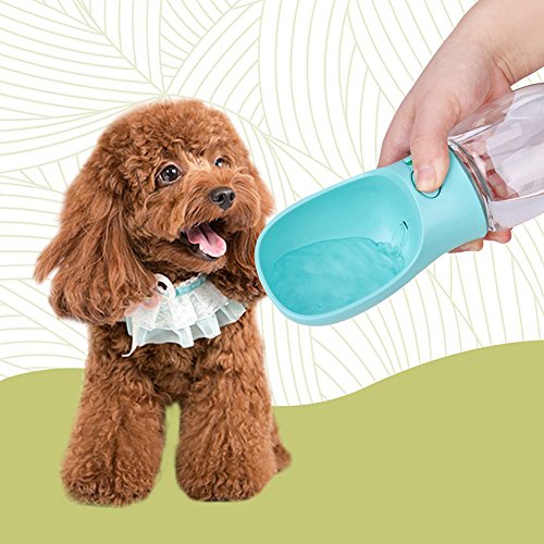 Botella para Perros Portable para Viajes, Para Pequeñas, Medianas y Grandes Mascotas Perros Gatos Conejos, Beber Agua Limpia En Cualquier Momento En Cualquier Lugar, 350 ML Azul