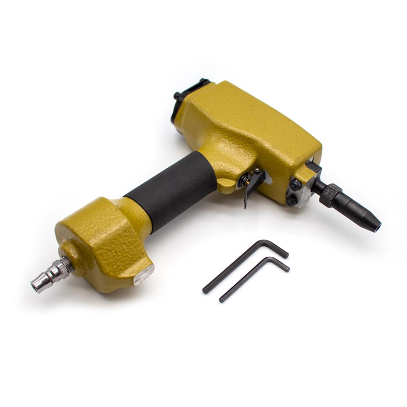Burcgina 3-6.5mm Pneumatic Punch Gun, Metal Plate Hole Puncher, Air Punching Machine for Iron Plates, 1/4 Inch Intake Gold,1