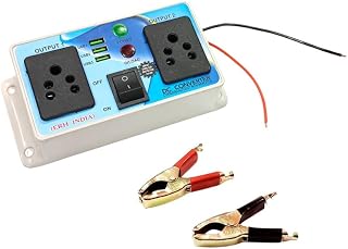 ESPtronics 24v DC to AC Converter Mini Inverter 3 USB Ports with Battery Clips and 2 AC Sockets for Bike, Car, Bus, Scoote Price In India
