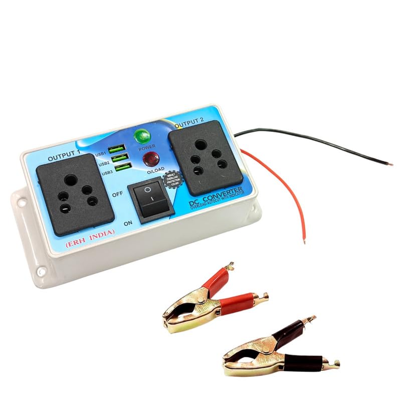 ESPtronics 24v DC to AC Converter Mini Inverter 3 USB Ports with Battery Clips and 2 AC Sockets for Bike, Car, Bus, Scooter etc.-image-31