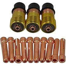 RIVERWELD TIG Stubby Gas Lens Collet Bodies 17GL116 10N23S 1/16 & 1.6mm Assorted Size Kit for QQ300 PTA DB SR WP 17 18 26 TIG Welding Torch 13pcs