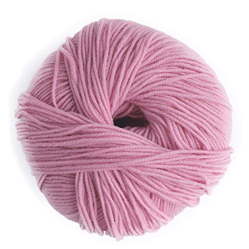 Superwash Merino Wool Yarn Drops Baby Merino, Sport Weight, 5 Ply, 1.8 Oz 191 Yards (07 Pink) #TOP5