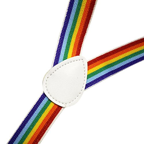 Coveryourhair Rainbow Suspenders - Suspenders - Adjustable Suspenders W/Braces - Y-Back Elastic By Coveryourhair #TOP3