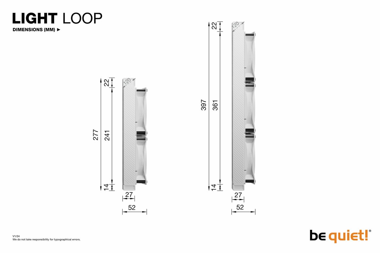 be quiet! Light Loop 360mm | All in One Water Cooling System | Quiet CPU Cooler | ARGB CPU Cooling Block | Customizable ARGB with Hub | White | BW023