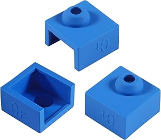 Aokin 3D Printer Heater Block Silicone Sock Hotend Silicone Cover for Creality Ender 3, Ender 3 Pro, Ender 3 V2, Ender 5, Ender 5 Pro, CR-10/10S, Anet A8, MK7/8/9 3D Printer Hotend, Blue, 3 Pcs