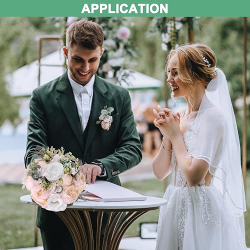 M METERXITY Brautsträuße für die Braut, künstlicher Blumenstrauß für Hochzeit Brautsträuße für Braut/Brautjungfer, Mehrfarbige Sträuße [Champagner]