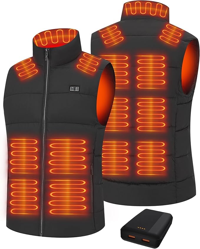 Techstuph Beheizbare Weste Damen und Herren mit 20000mah Akku Heizweste mit Akku 15 Heizbereiche Beheizbare Jacke für Winter Wandern und Beruf