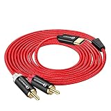 cable mini usb rca video Tipo-C a 2 Phono Jack Lead adopta un chip DAC avanzado para lograr una capacidad de salida de audio de 24 bits / 96 kHz, mejorar la relación señal-ruido, reducir la relación de dominio de frecuencia y mantener la calidad de sonido original. El cable USB-C a 2RCA DAC le permite disfrutar de audio de alta fidelidad, sin ruido y sin pérdidas en su equipo HiFi, estéreo de automóvil, barra de sonido, tocadiscos, altavoz, mezclador y amplificador.