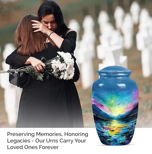 Image of Personalized Majestic - Large Burial Urn - Large Decorative Urn - 10 Inch - Large with Velvet Bag - Decorative Urn for Ashes - Funeral Urn - Cremation Urn - Memorial Urn for Male & Female