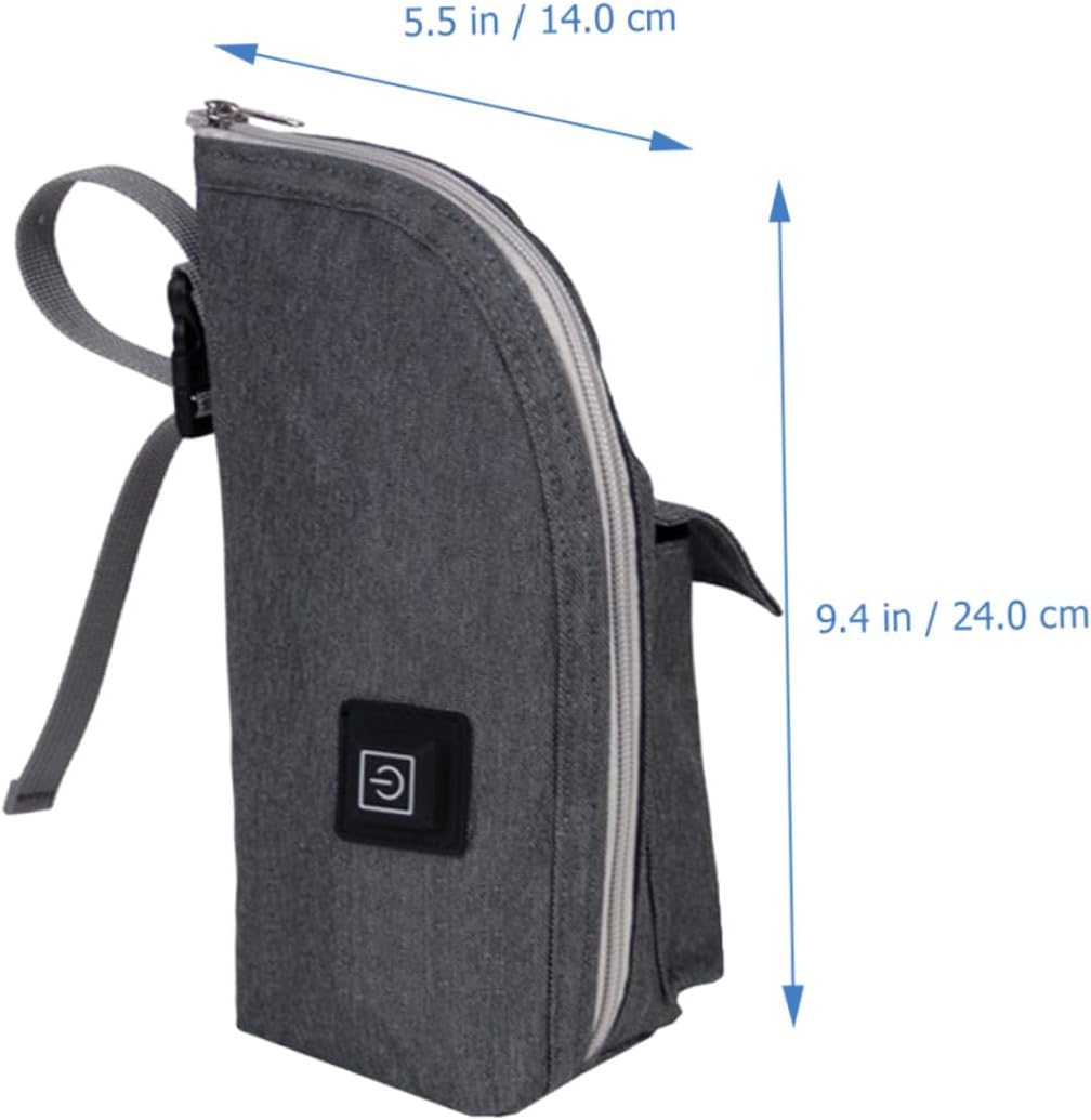VANZACK Portable Travel Bottle Warmer Bag for Baby Bottles Insulated Milk Heater Temperature Control Convenient for-the-Go Feeding