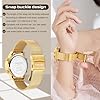 TIMEURE Women's Step Counter Pedometer Watch with Stainless Steel Bracelet, Stylish Design, No App, No Charging Needed for Step, Calorie, Distance Tracking, Alarm, Countdown Timer, TU-2401 (Rose Gold)