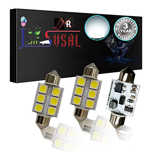 JSVSAL 2 unidades, brillante DC 9 - 30 V Canbus sin errores 6 SMD 5050 Chipset 36 mm (1.42") 6411 6418 C5W Festoon Xenon Blanco LED Bombillas de repuesto para Map Dome placa de licencia luces Cover