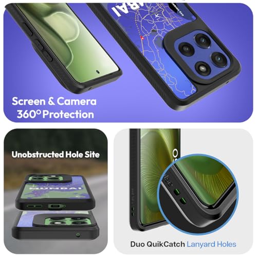 Image of KAPAVER GPS Edition Back Cover Case Compatible with Motorola Edge 60 (PC + TPU) (Mumbai-Black)