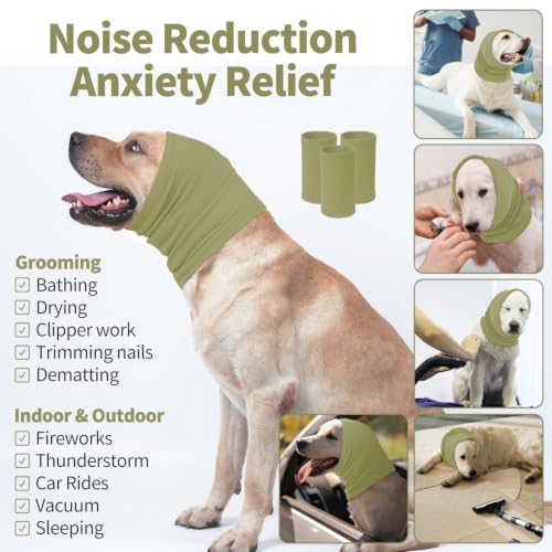 Image of Nanaki Dog Calming Hoodie Dog Hematoma Ear Wraps for Dogs-Ear Protection | Grooming and Force Drying Dog Ear Protector,Dog Ear Muffs Head Warp For Fireworks Anxiety Relief,Ear Protection Head Cover