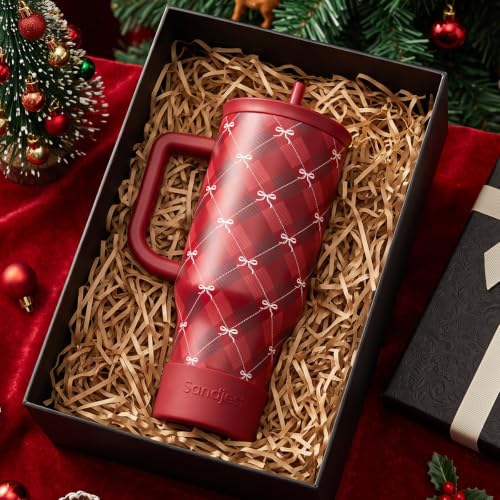 Image of Christmas Stainless Steel Slider Tumbler with Handle 40 Ounces with Lid, Travel Cup, Insulated Bottles for Girls Women