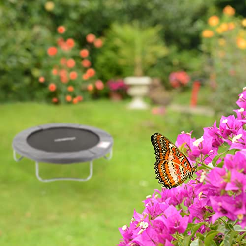 Relaxdays Trampolin Outdoor, Gartentrampolin für Kinder & Erwachsene, bis 150kg, mit Randabdeckung, versch. Größen, grau – Bild 4