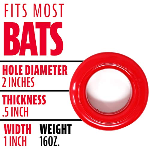 Franklin Sports Baseball + Softball Donut Bat Weight - 16 oz. for Adult + Youth Baseball + Softball Bats - Donut Batting Weight for Swing Training - Fits All Standard Bats, 24-Inch - Thumbnail 3