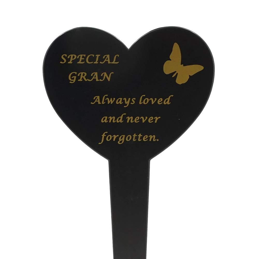 Angravememorials Multicoloured Special Gran Memorial Heart Remembrance Verse Ground Stake