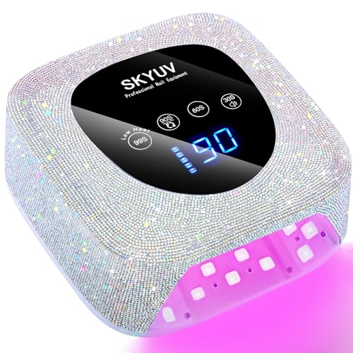 SKYUV Rechargeable UV LED Nail Lamp, Cordless Nail Dryer for Gel Polish, UV Nail Lamp with 4 Timers Setting and LED Touch Screen, Professional Curing Lamp Light with 30 Beads for Salon and Home