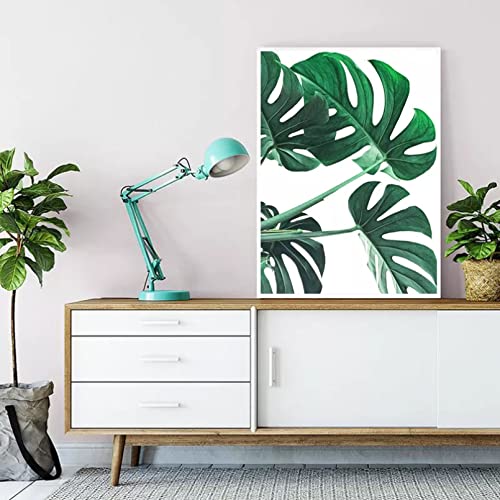 Feuille nordique feuilles toile peinture au graphisme végétal précis