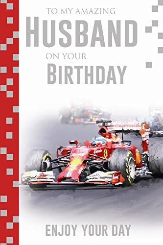 Special Days To My Amazing Husband Formula 1 One Racing Car Track Design Happy Birthday Card