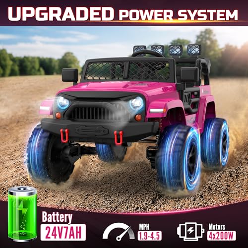 image for ARBELI 2 Seater Ride On Car for Kids, EVA Tires, 24V 4WD Electric Car 