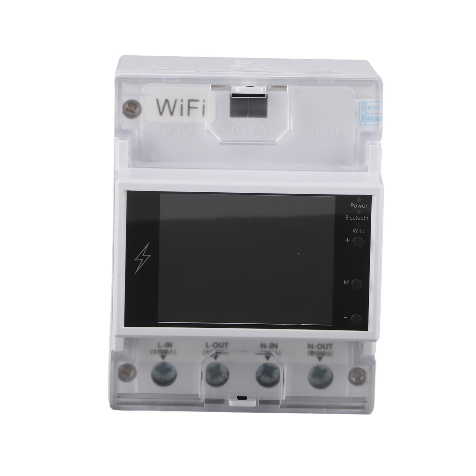 Walfront Compteur d'éNergie Intelligent Multifonctionnel 100A ÉCran TFT 2.4in Moniteur d'éNergie éLectrique Commutateur WIFI AC85 à 265V Compteur d'éNergie sur Rail DIN 26.5KW