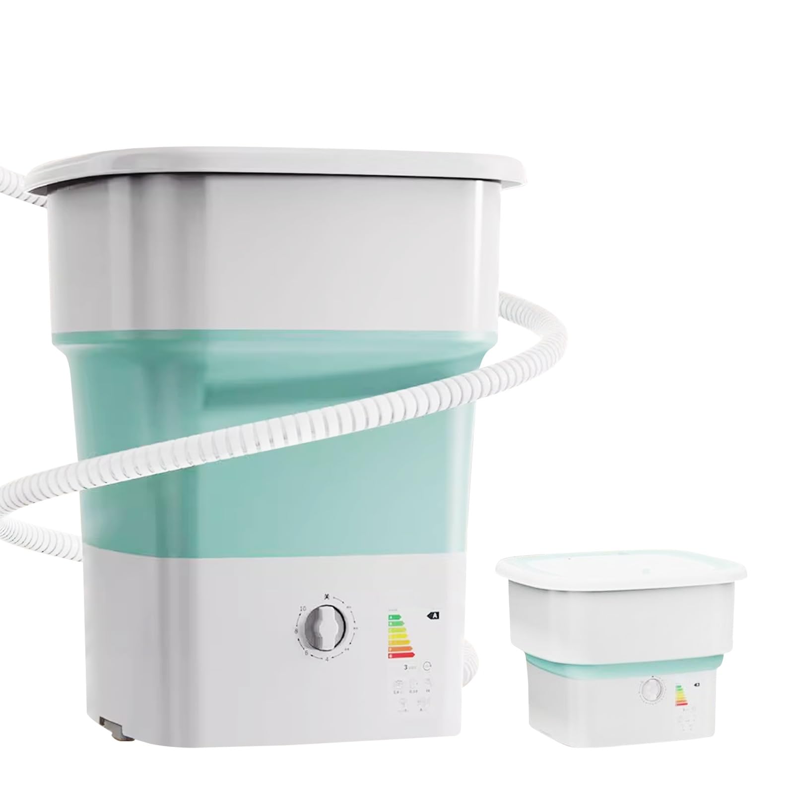 Lavadora Portatil, Mini Lavadora, Mini Lavadora de Gran Capacidad de 52 L, Lavadora Y Secadora Plegables para Ropa de bebé, Ropa Interior, Camping, Viajes en Autocaravana(Green)