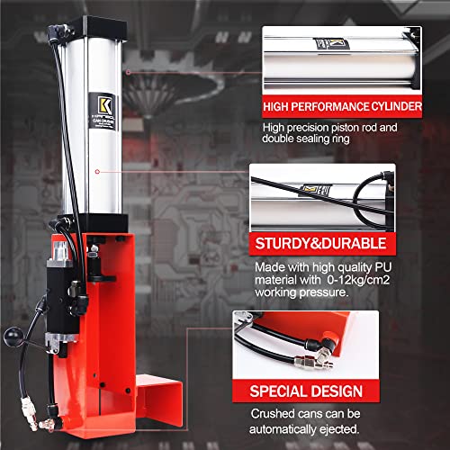 Pneumatic Can Crusher For Recycling 12 Oz. And 16 Oz. Soda Beer Can Crusher Smasher Wall Mounted For Aluminum Cans-Red #TOP2