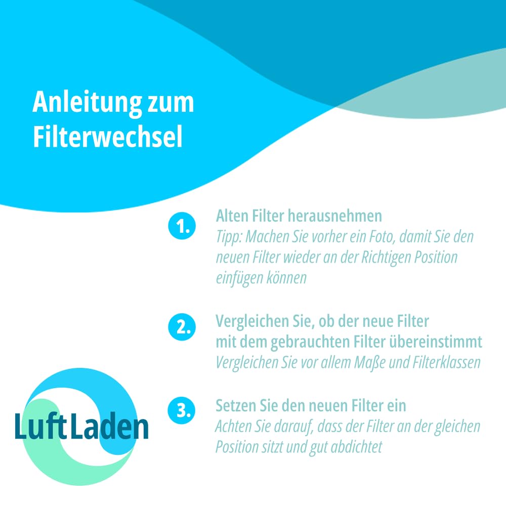 Filtermatte M6 Vlies ISO ePM10 60% 25mm 1m² - 20m² für Lüftungsanlagen