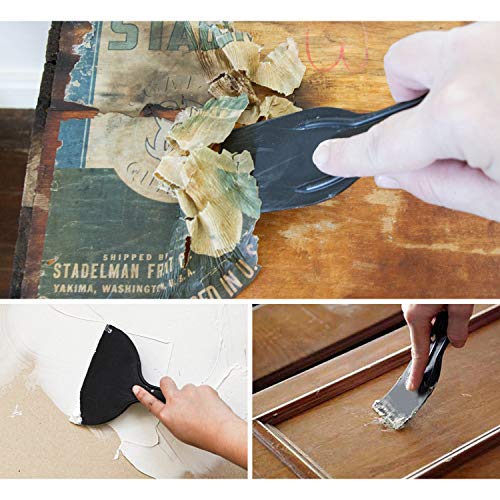 7PCS Putty Knife Scraper Set, Stainless Steel & Plastic Spackle Knife, 5 in 1 Painter Tools, Flexible Taping Knife for Glass, Drywall, Decals, Wallpaper Scraper, 1.5\'\', 2\'\', 2.5\'\', 3\'\', 4\'\', 5\'\', 6\'\'