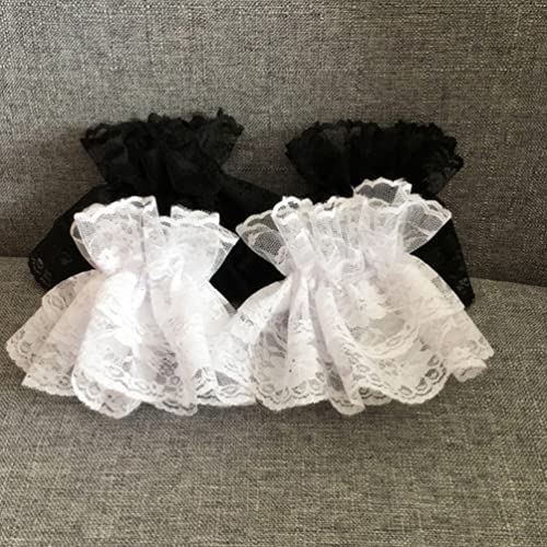 SOIMISS Lolita Floral Lace Wrist Cuffs Lace Cuffs Fake Hand Sleeves Lace Gloves Ruffled Accessories Women 2 pairs steampunk buy now online