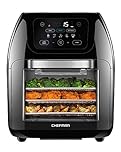 CHEFMAN Multifunctional Digital AirFryer+ Rotisserie,Dehydrator, Convection Oven17 Touch Screen Presets Fry,Roast,Dehydrate, Bake, XL 10L Family Size,Auto Shutoff,Large Easy-View Window Black,10 Quart