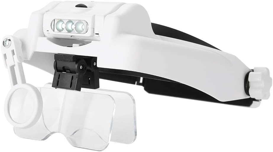 LED Lighted Headband Magnifying Glass Helmet Jewelry Repair Loupe Magnifier Lens for Watch Repair
