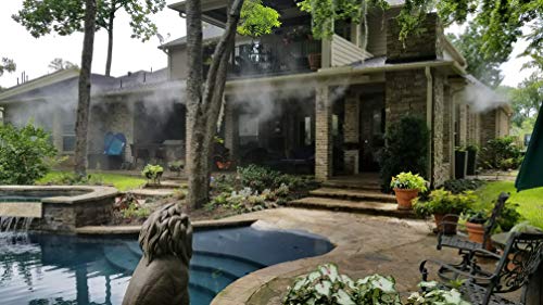 Industrial Misting System - Patio Misting System - 250 PSI Misting Pump, Stainless Steel Tubing - For Residential. Commercial, Outdoor Restaurant and Industrial Misting Applciation (10 Nozzle System)