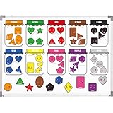 60 Pieces Color & Shape Recognition Magnetic Sorting Set Educational Magnet Color Baby Toddlers Kids 10 Colors Shapes Refrigerator Magnets for Whiteboard Learning Colors Game Preschool Classroom