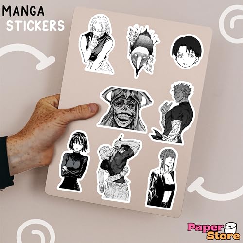 Image of Paper9store Pack of 80+ Anime Stickers for Laptop, Phone Case, Guitar, Bike, Pc, Scrapbook etc. Waterproof Glossy Laminated Residue Free Anime Stickers (Manga Stickers)