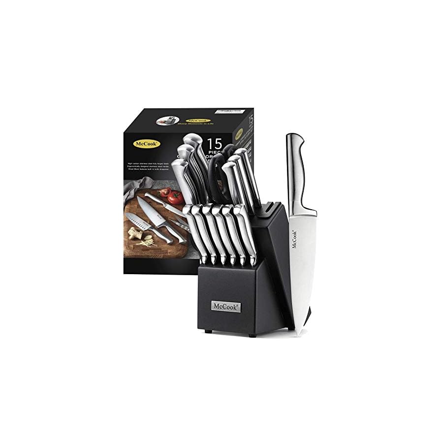 MC21-15-Pieces-German-Stainless-Steel-Knife-Sets-with-Built-in-Sharpener-McCook-MC60-Stainless-Steel-Cooking-Utensils-Sets MC21 15 Pieces German Stainless Steel Knife Sets with Built-in Sharpener + McCook MC60 Stainless Steel Cooking Utensils Sets