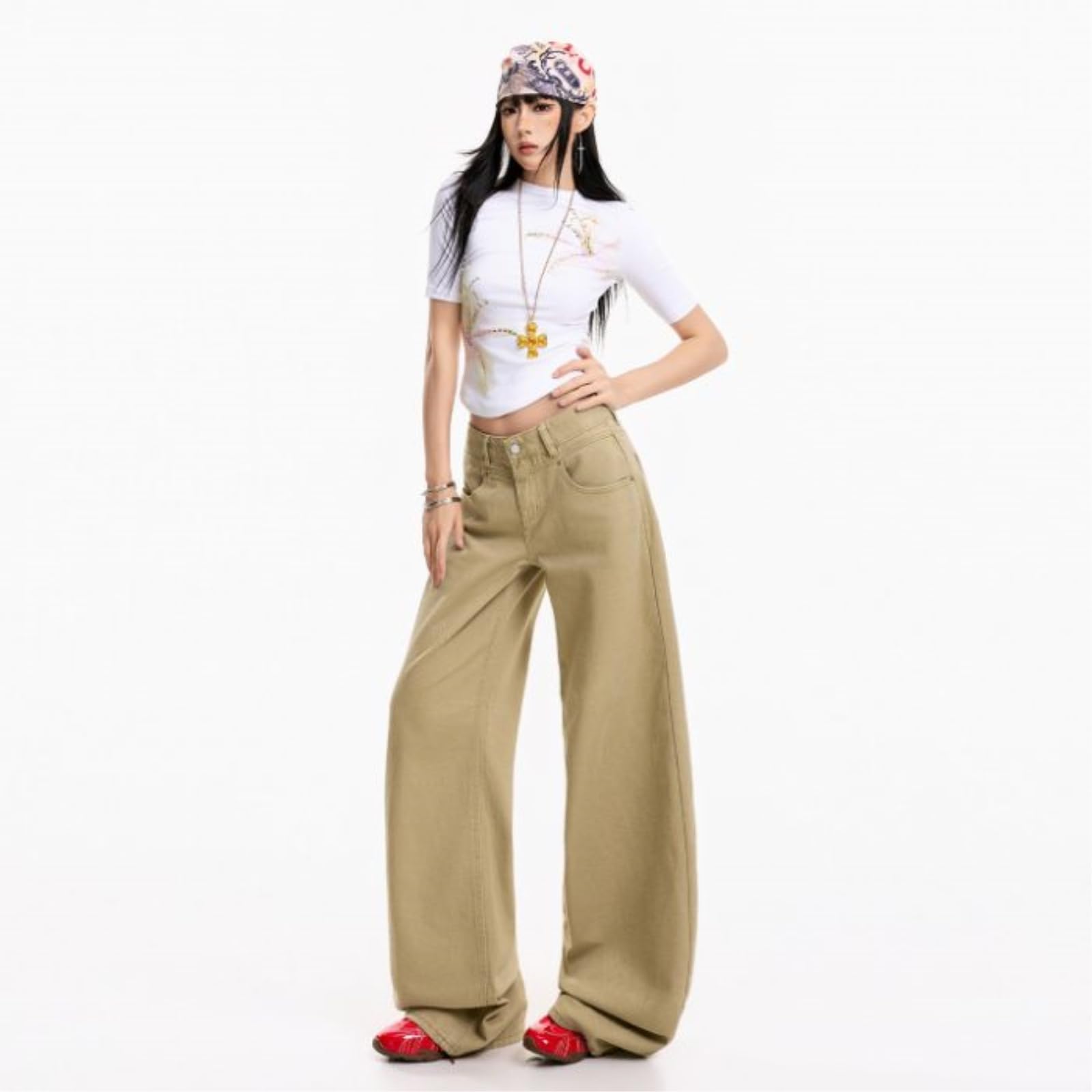 Jeans Donna Retro, A Calzatura Sciolta, Dimagranti, Lungo Il Pavimento – Confortevoli E Versatili -marrone-xl-l28