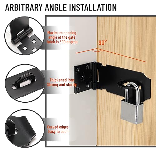 Image of 7-1 /2 inchHeavy Duty Door Lock Hasp Latch-2 Pack