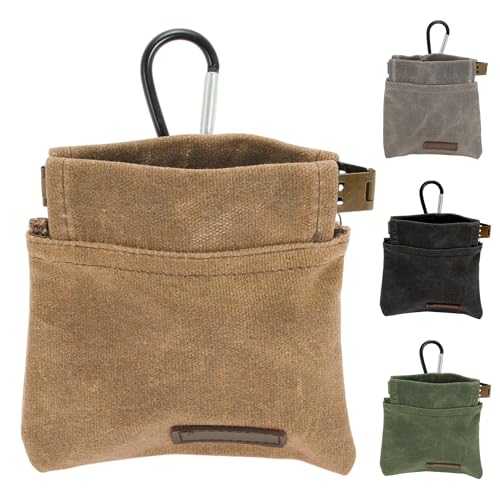RENEWREVITAL Dog Treat Pouch, Portable Puppy Dog Training Treat Bag, Treat Pouches for Pet Training, Auto Closing Hand Free Pet Feed Snack Reward Pocket, Khaki