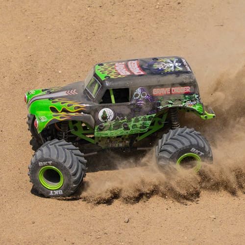 Image of Losi 1 /18 Mini LMT Grave Digger 2S 4X4 RTR Brushed Monster Truck Battery & Charger Included Green LOS01026T1