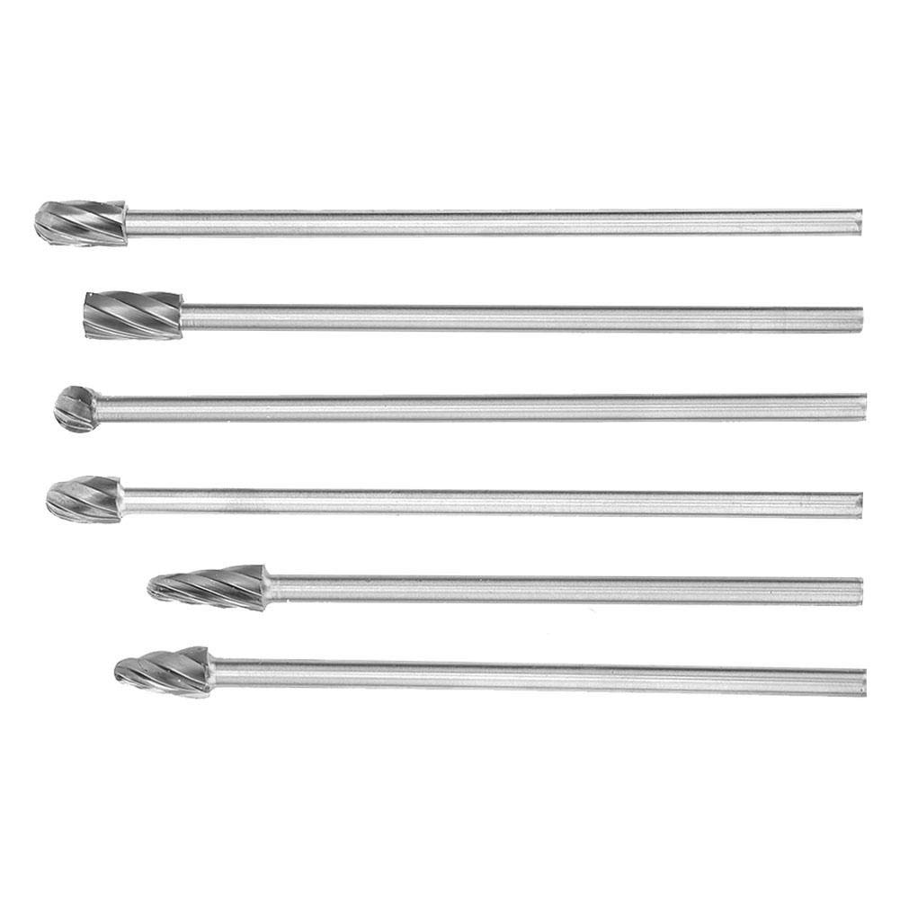 6 piezas 6 mm 1/4 de vástago de aluminio extralargas 150 mm fresas aleación de metal duro