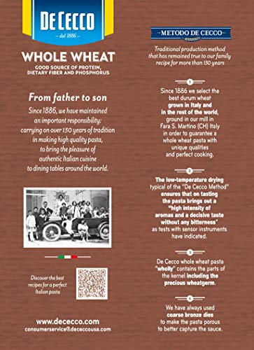 De Cecco 2409473034 Pasta Fusilli Whole Wheat Pasta thumb #1