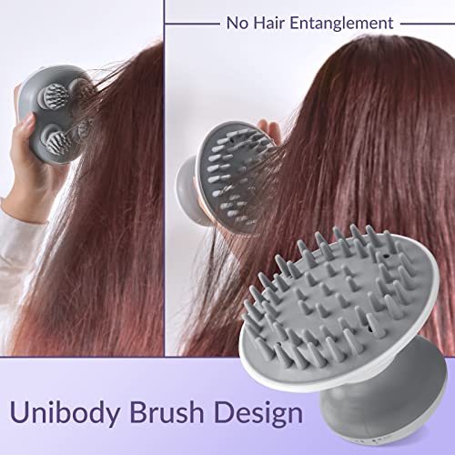 Image of Visenta Multi-Function Electric Scalp Massager, Vibrating Head Massager with 3 Modes for Stress Relief and Hair Growth, Made of Durable and Soft Silicone, Battery Operated to Use at Home and Travel.