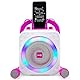 RockJam 10-Watt Rechargeable Bluetooth Karaoke Machine with Two Microphones, Voice Changing Effects & LED Lights - Pink