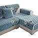Homeen Sofá Fundas, Antideslizante Toalla de sofá Cubierta, Protector de Muebles, Lanzar Juegos de Funda de cojín Estar, Cojines de sofá de Felpa con Flores-Azul_Los 90×210cm